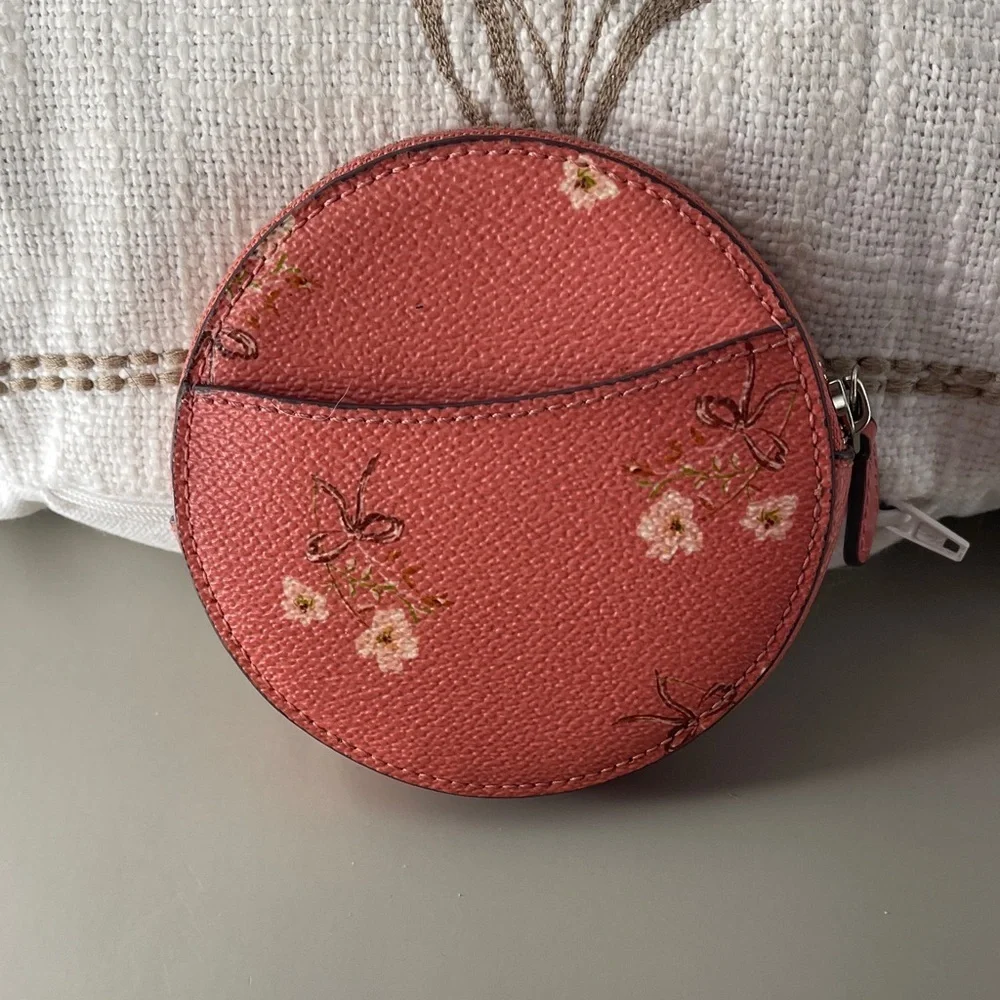 Coach Coral Floral Coin Pouch Cute Coach Fun Accessory Coach Coin